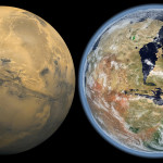 Powierzchnia Marsa teraz i w przeszłości - z wodnym oceanem