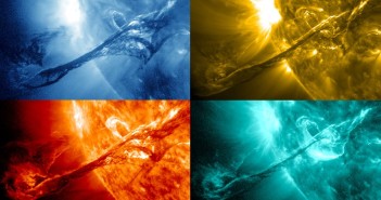 Koronalny wyrzut masy z 31 sierpnia 2012 na różnych falach pasma rentgenowskiego, uchwycone przez sondę SDO / Credits - NASA