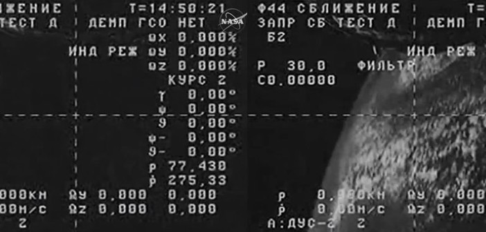 Dwa obrazy z wirującego Progressa M-27M / Credits - NASA TV
