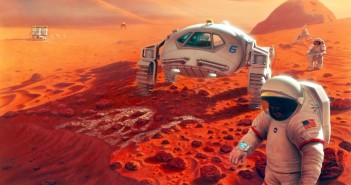 Załogowa misja na Marsa (wizja artystyczna z 1993 roku) / Credits - NASA