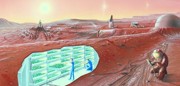 Marsjańska kolonia. (Credits: NASA)