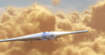 Wizualizacja drona VAMP lecącego nad wenusjańskimi chmurami / Credits - Northrop Grumman