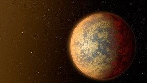 Możliwy wygląd HD219134 b - jałowy glob, być może częściowo stopiony, z wulkanami / Credits - NASA,  JPL, Caltech