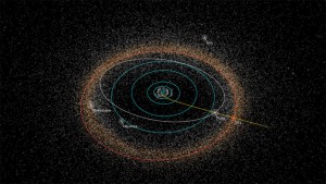 Orbita PT1 względem trajektorii New Horizons / Credits - NASA/JHUAPL/SwRI/Alex Parker