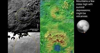 Dw potencjalne kriowulkany na Plutonie i ich położenie względem Sputnik Planum / Credits - NASA/Johns Hopkins University Applied Physics Laboratory/Southwest Research Institute
