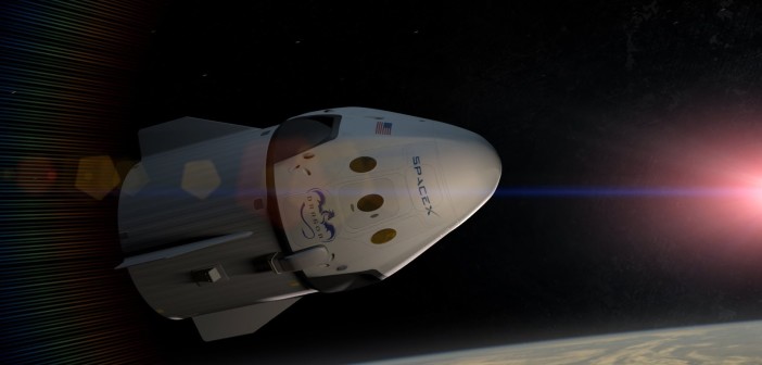 Załogowy Dragon 2 w kosmosie - wizualizacja / Credit: SpaceX