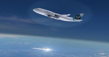 Start LauncherOne z Boeinga 747 - wizualizacja / Credit: Virgin Galactic