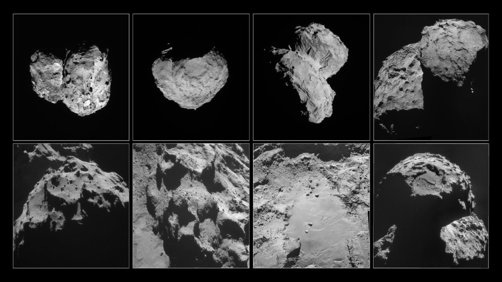 Róźne ujęcia komety 67P/Czuriumow-Gierasimienko (67P) wykonane przez sondę Rosetta / Credits - ESA/Rosetta/NavCam