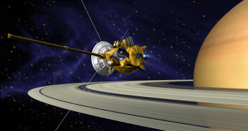 Artystyczna wizja sondy ponad pierścieniami Saturna / Źródło: NASA/JPL – Caltech