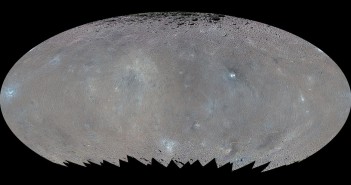 Ogólna mapa Ceres (zakres szerszy od wizualnego), ukazująca niejednorość w składzie powierzchniowym / Credits - NASA/JPL-Caltech/UCLA/MPS/DLR/IDA