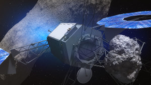 Sonda ARM z fragmentem asteroidy / Credit: NASA