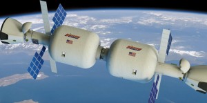 Wizja stacji orbitalnej złożonej z dwóch modułów B330 i przyłączonych kapsuł Dragon 2 / Credits - Bigelow