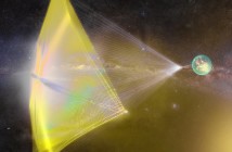 Artystyczna wizja nano-pojazdu zmierzającego do Alfa Centauri / Credits - Breakthrough Initiatives