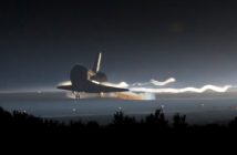 Prom Atlantis ląduje po misji STS-135 - koniec programu wahadłowców / Credits - NASA