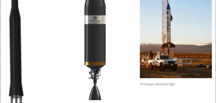Rakieta Vector 1, jej 2. człon, i prototyp do testu suborbitalnego / Credit: Vector Space Systems