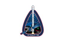 Logo startu Falcon 9R i JCSat-16 / Credits - SpaceX