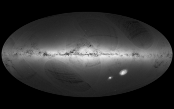 Mapa gęstości gwiazd skatalogowanych przez sondę Gaia / Credit: ESA/Gaia/DPAC
