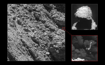 Philae na zdjęciach z kamery Osiris sondy Rosetta, 2 września 2016 / Credit: ESA/Rosetta/MPS for OSIRIS Team MPS/UPD/LAM/IAA/SSO/INTA/UPM/DASP/IDA; context: ESA/Rosetta/NavCam – CC BY-SA IGO 3.0