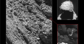 Philae na zdjęciach z kamery Osiris sondy Rosetta, 2 września 2016 / Credit: ESA/Rosetta/MPS for OSIRIS Team MPS/UPD/LAM/IAA/SSO/INTA/UPM/DASP/IDA; context: ESA/Rosetta/NavCam – CC BY-SA IGO 3.0