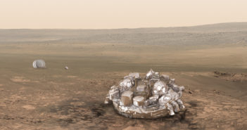 Schiaparelli na powierzchni Marsa - wizualizacja / Credit: ESA/ATG medialab