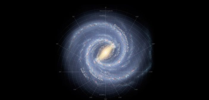 Grafika prezentująca prawdopodobny wygląd naszej Drogi Mlecznej / Credits - NASA/Adler/U. Chicago/Wesleyan/JPL-Caltech