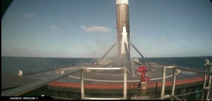Tuż po lądowaniu - pierwszy stopień Falcon 9R na platformie morskiej - 14.01.2017 / Credits - SpaceX