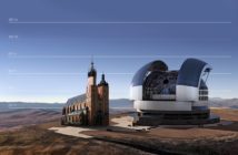 Porównanie obserwatorium Extemely Large Telescope (ELT) z Bazyliką Mariacką w Krakowie. Źródło: ESO