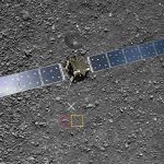 Grafika pokazująca dwa ostatnie zdjęcia z misji Rosetta (na czerwono obszar z ostatniego zrekonstruowanego zdjęcia) / Credits - ESA/Rosetta/MPS for OSIRIS Team MPS/UPD/LAM/IAA/SSO/INTA/UPM/DASP/IDA/ATG medialab