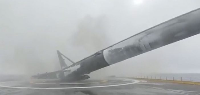 Jedno z nieudanych lądowań Falcona 9R / Credits - SpaceX