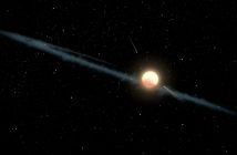Możliwe wyjaśnienie spadków jasności KIC 8462852 - dysk pyłowy wokół gwiazdy / Credits - NASA/JPL-Caltech