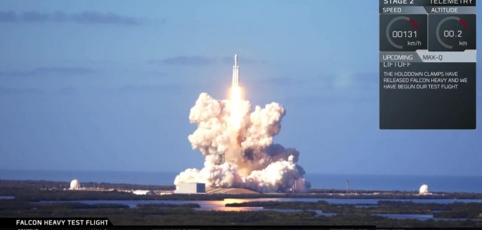 Pierwszy start Falcona Heavy - 06.02.2018 / Credits - SpaceX