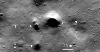 Zaobserwowane potencjalne wejścia do jakskini lawowej / Credits - NASA/LunarReconnaissanceOrbiter/SETI Institute/Mars Institute/PascalLee