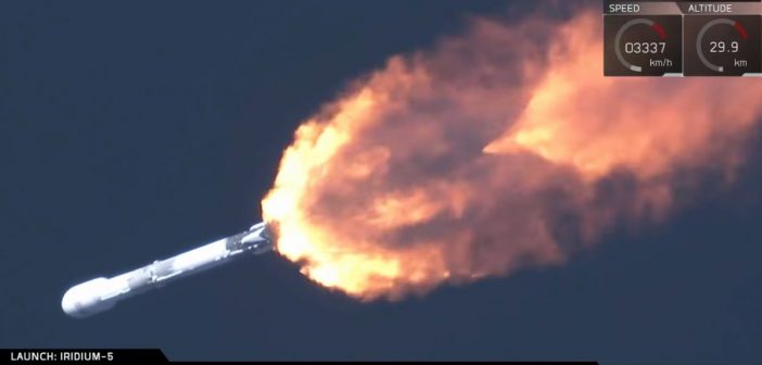 Start Falcona 9 z satelitami Iridium-NEXT (30.03.2018) / Credits - SpaceXq