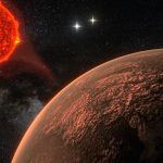 Grafika prezentująca Proximę Centauri i jej skalistą egzoplanetę / Credits - Ricardo Ramirez & James Jenkins (Department of Astronomy, Universidad de Chile)