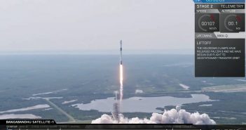 Start Falcona 9R z Bangabandhu-1 / Credits - SpaceX