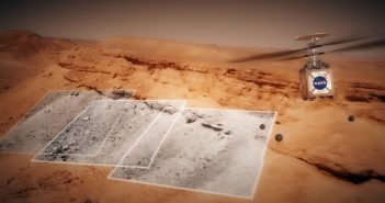 Wizja marsjańskiego helikoptera misji Mars 2020 podczas lotu / Credits - NASA, JPL