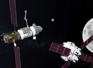 Stacja kosmiczna LOP-G na orbicie Księżyca / Credits: NASA