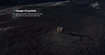 Lądownik MASCOT na powierzchni Ryugu / Credits - DLR