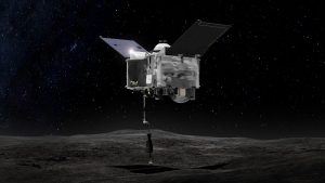 Wizualizacja pobrania próbek przez sondę OSIRIS-REx / NASA