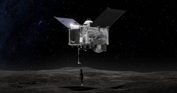 Wizualizacja pobrania próbek przez sondę OSIRIS-REx / NASA