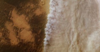 Burza na Marsie uchwycona w kwietniu przez sondę Mars Express / ESA