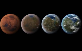 Artystyczna wizja Marsa w różnych stadiach terraformowania (credits: universetoday.com)