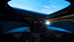 Widok z kokpitu VSS Unity w pobliżu pułapu lotu z 13 grudnia 2018 / Credits - Virgin Galactic