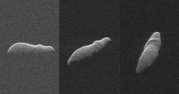 Obrazy radarowe 2003 SD220 z odległości pomiędzy 4,5 a 3,6 miliona km od Ziemi / Credits - NASA/JPL-Caltech/GSSR/NSF/GBO