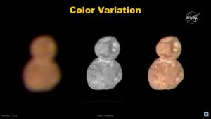 Kolorystyka powierzchni 2014 MU69 / Credits - NASA TV