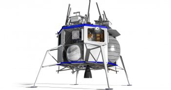 Grafika prezentująca bezzałogową wersję lądownika Blue Moon / Credits - Blue Origin