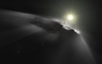 Wizja artystyczna obiektu ‘Oumuamua, który przyleciał do Układu Słonecznego z przestrzeni międzygwiazdowej (najprawdopodobniej z innego systemu planetarnego). Podobne pochodzenie może mieć kometa, która stanie się przedmiotem badań misji Comet Interceptor. Fot.: ESA/Hubble, NASA, ESO, M. Kornmesser