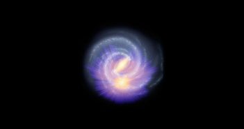Wizualizacja naszej Drogi Mlecznej z nałożonym obrazem z danych z sondy Gaia/ Credits - ESA