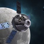 Grafika prezentująca MPCV Orion w pobliżu Księżyca / Credits - Lockheed Martin
