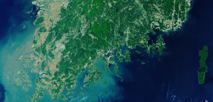Wycinek południowej części Półwyspu Koreańskiego okiem Sentineli-3 / Credits - ESA